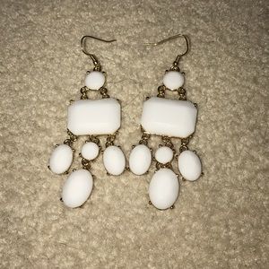 Brand new, never worn white dangling earrings!
